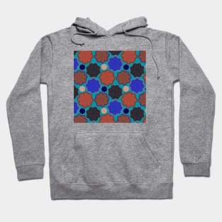 Blue & Red Floral Pattern Hoodie